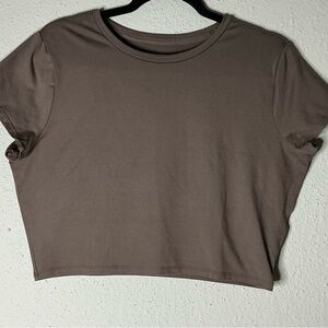 Hollister Brown Crop Boxy Tee Short Sleeve